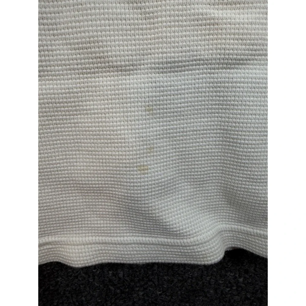 Polo Ralph Lauren Thermal Shirt Mens XL Cream Blue Pony Waffle Knit Long Sleeve